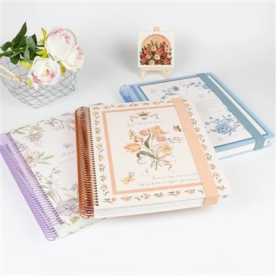 A4 Sprial Kaye Sekrè Floral Mesaj Sèt-Paj Divize Style Atistik Segondè Aparans Kalite Kado Bwat